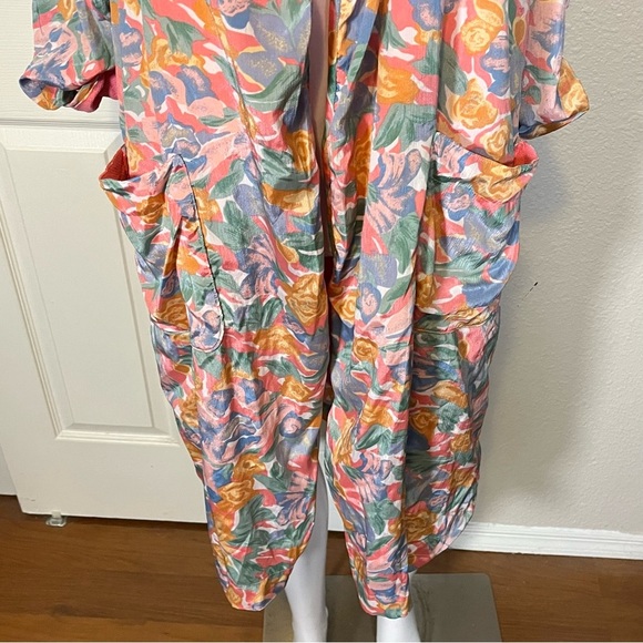 VTG Victorias Secret Robe Womens OS Satin Gold Label Floral Multicolor No Belt - Picture 7 of 8